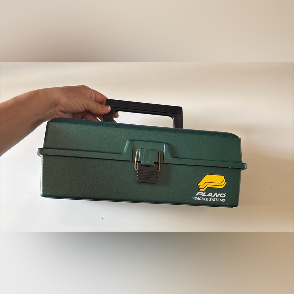 HERE IS A "PLANO TACKLE SYSTEMS - GREEN FISHING TACKLE BOX